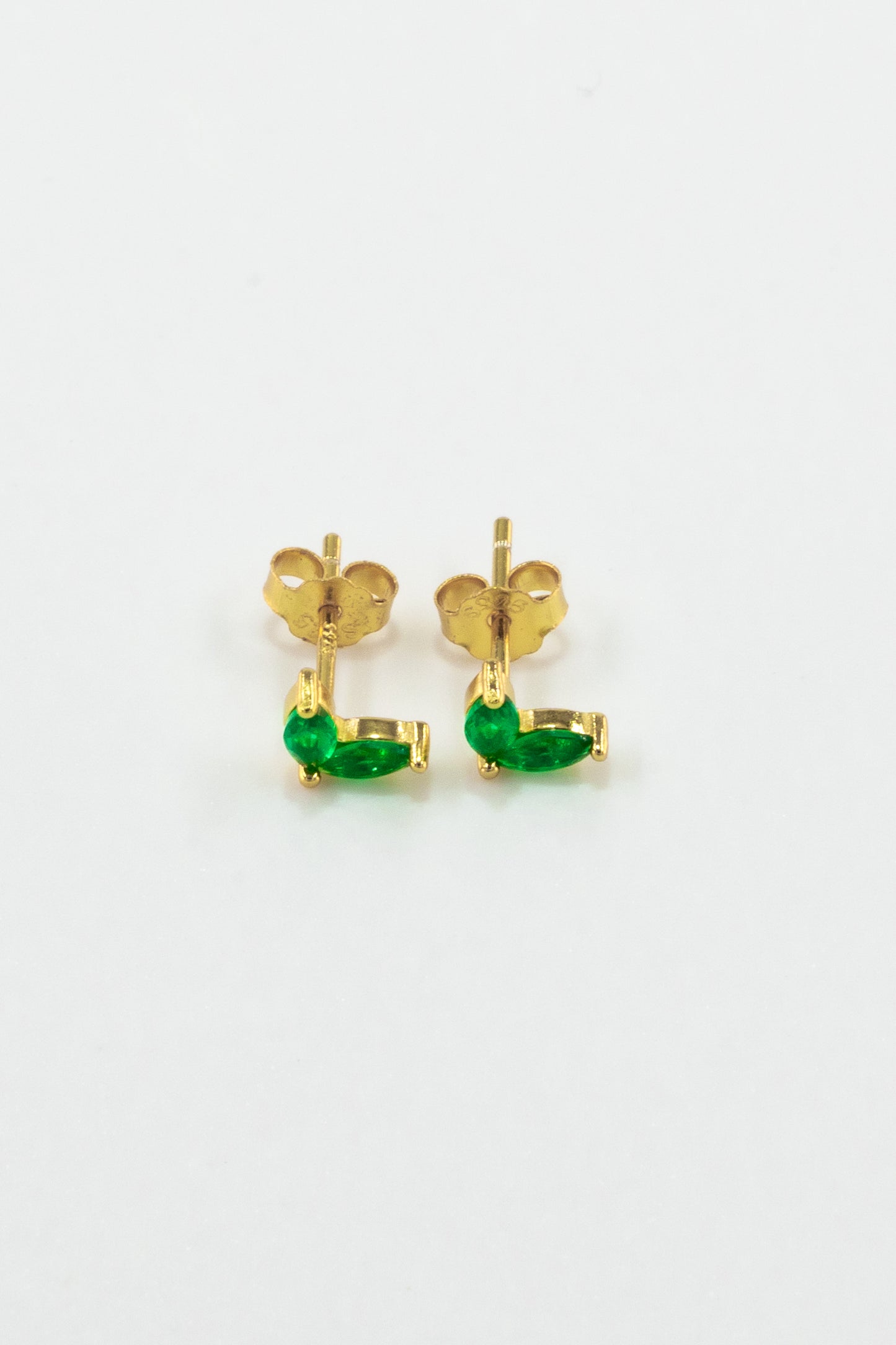 Green Clover Zirconia Studs