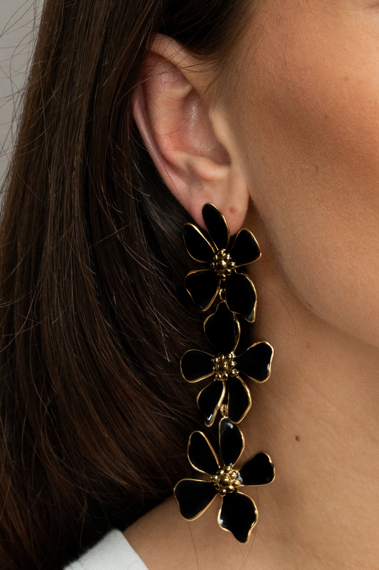 Black Flower Earrings