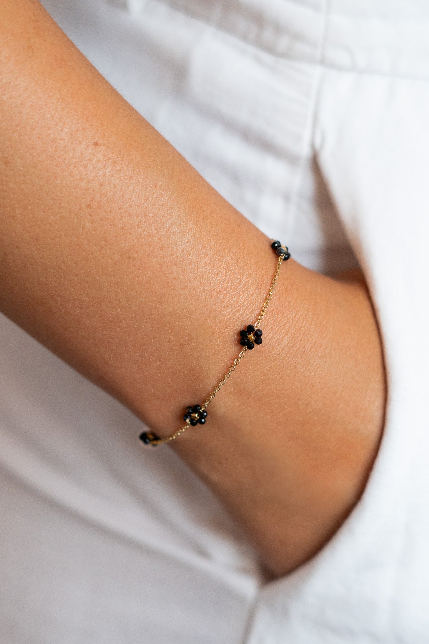 Black Flower Bracelet