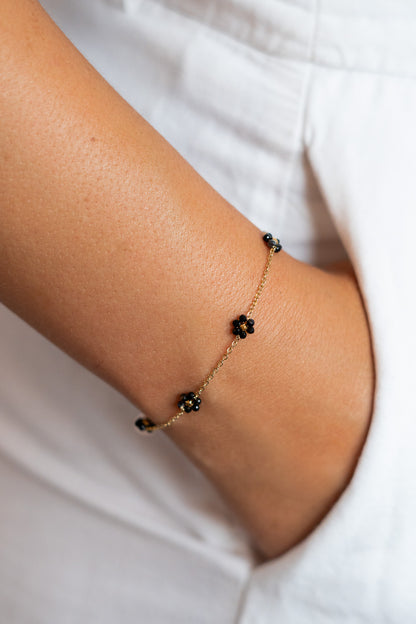 Black Flower Bracelet