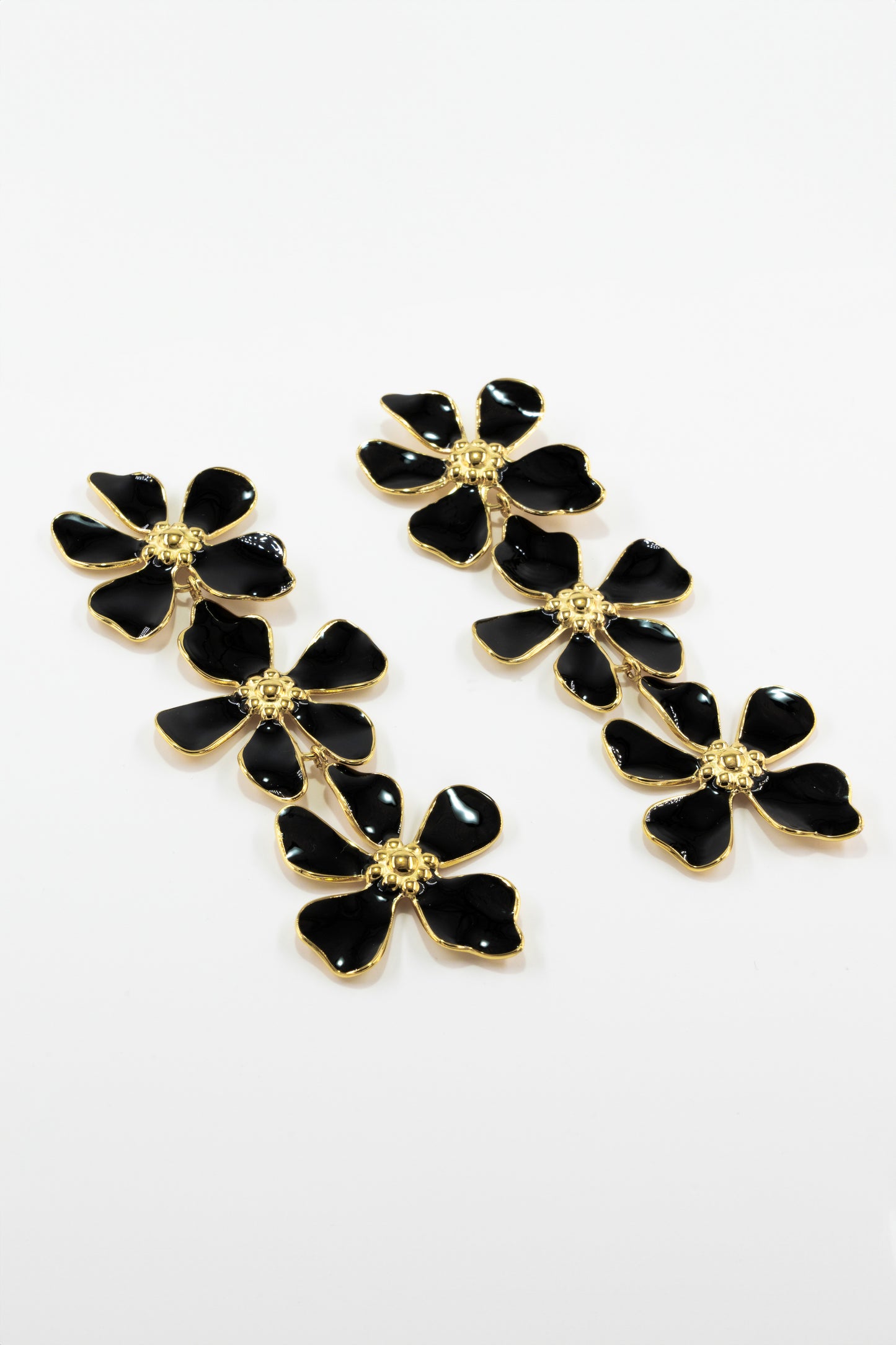 Black Flower Earrings