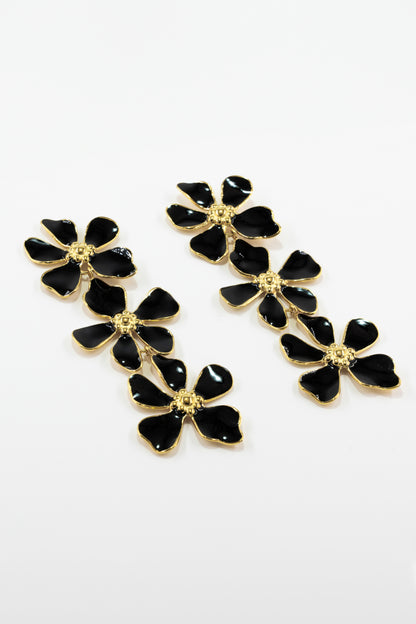 Black Flower Earrings